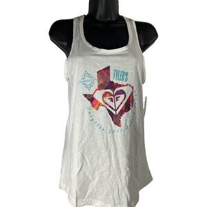 Roxy Tank Top Custom White Wanderlust Graphic Austin TX Tyler’s Women Tank Top S